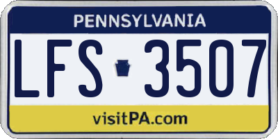 PA license plate LFS3507