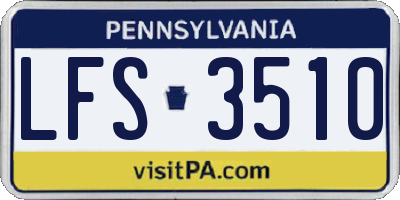 PA license plate LFS3510