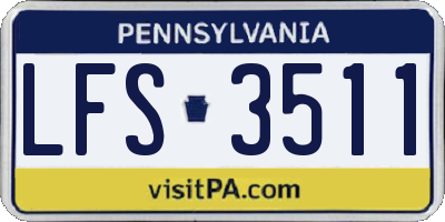 PA license plate LFS3511