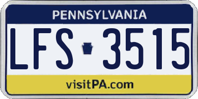 PA license plate LFS3515
