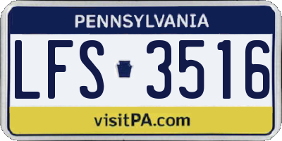 PA license plate LFS3516