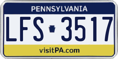 PA license plate LFS3517