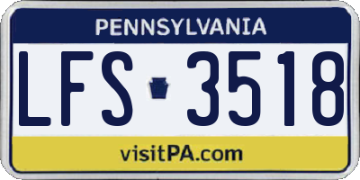 PA license plate LFS3518