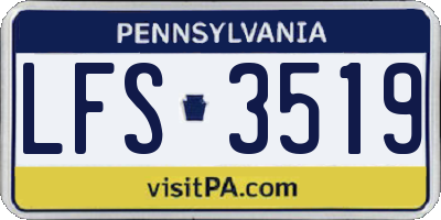 PA license plate LFS3519