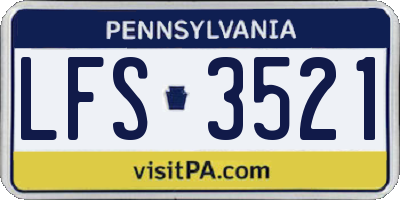 PA license plate LFS3521