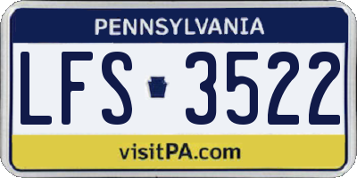 PA license plate LFS3522
