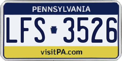 PA license plate LFS3526