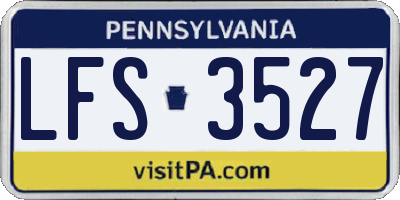 PA license plate LFS3527