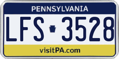 PA license plate LFS3528
