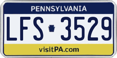 PA license plate LFS3529