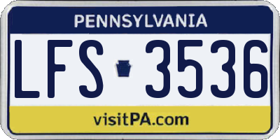 PA license plate LFS3536