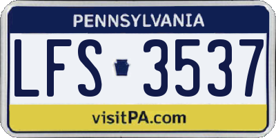 PA license plate LFS3537