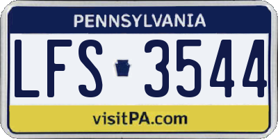 PA license plate LFS3544