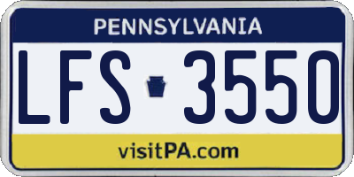 PA license plate LFS3550