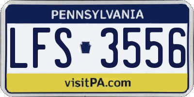 PA license plate LFS3556