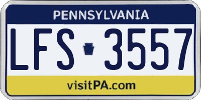 PA license plate LFS3557