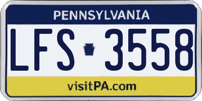 PA license plate LFS3558