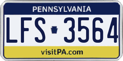 PA license plate LFS3564