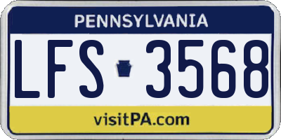 PA license plate LFS3568