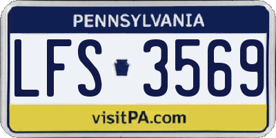 PA license plate LFS3569