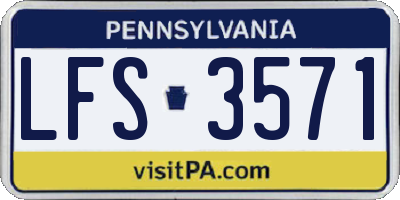 PA license plate LFS3571