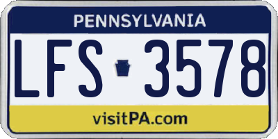 PA license plate LFS3578