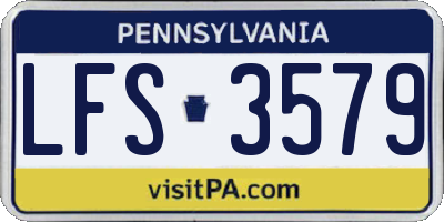 PA license plate LFS3579