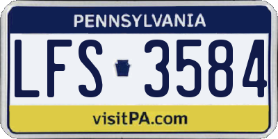 PA license plate LFS3584