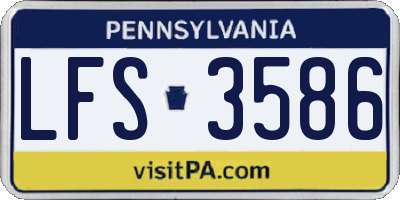 PA license plate LFS3586