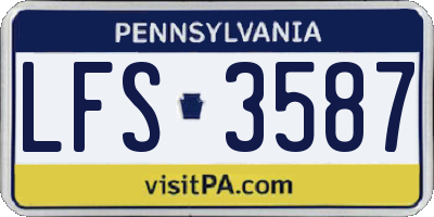 PA license plate LFS3587
