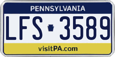 PA license plate LFS3589
