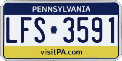 PA license plate LFS3591