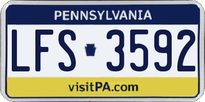 PA license plate LFS3592