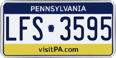 PA license plate LFS3595