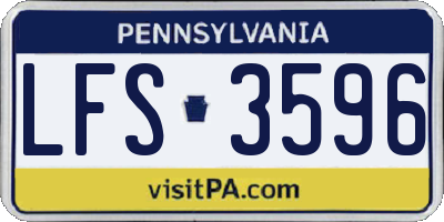 PA license plate LFS3596