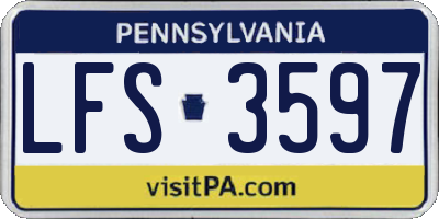 PA license plate LFS3597