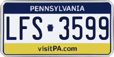 PA license plate LFS3599