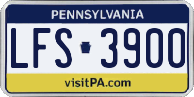 PA license plate LFS3900