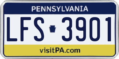PA license plate LFS3901
