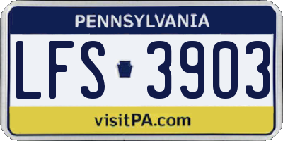 PA license plate LFS3903