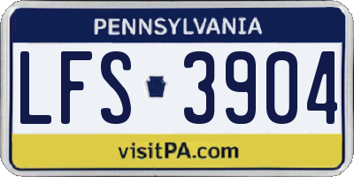PA license plate LFS3904
