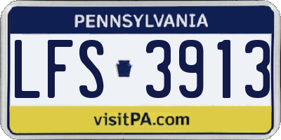 PA license plate LFS3913