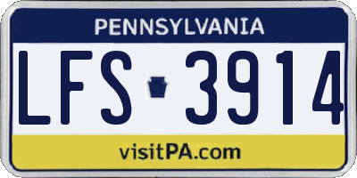 PA license plate LFS3914