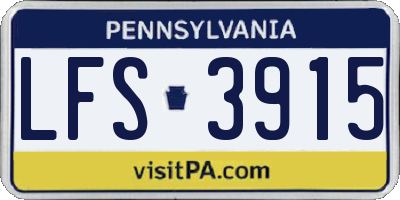 PA license plate LFS3915