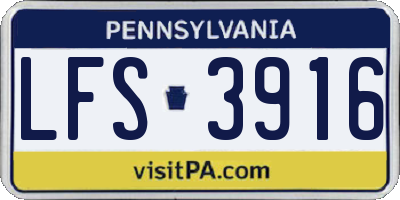 PA license plate LFS3916