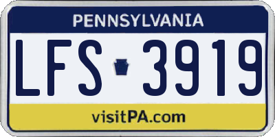 PA license plate LFS3919