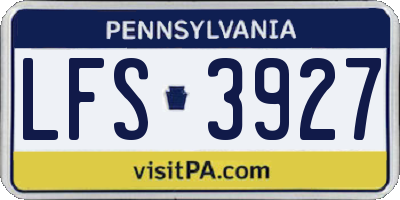 PA license plate LFS3927