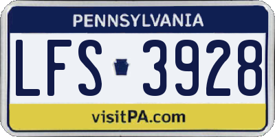 PA license plate LFS3928