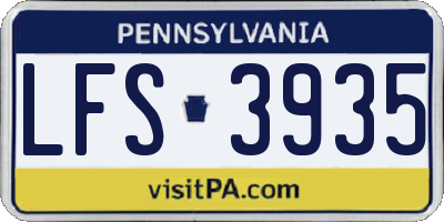 PA license plate LFS3935