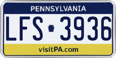 PA license plate LFS3936